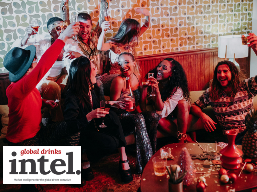 Gen Z consumers drinking at a party