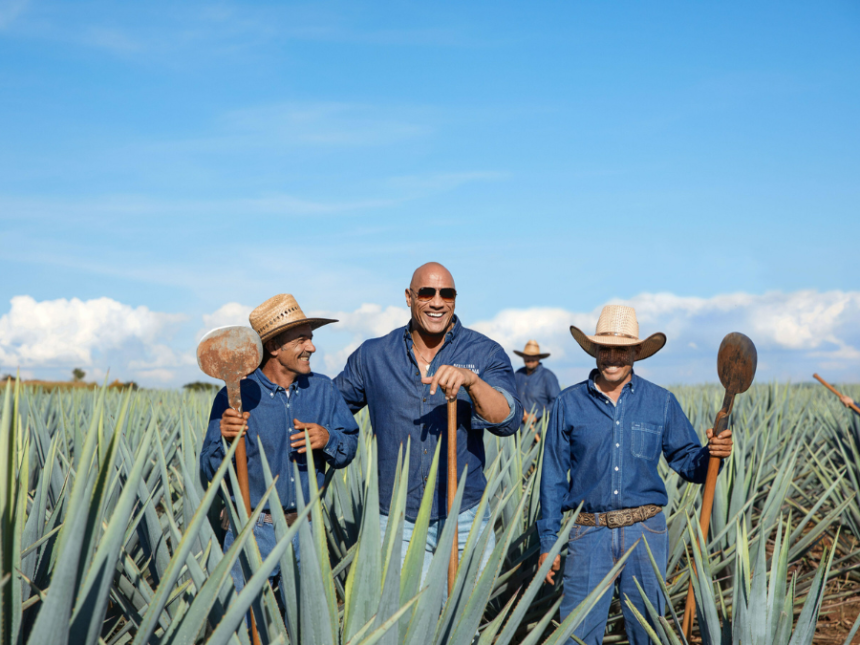 Teremana founder Dwayne 'The Rock' Johnson in an agave field