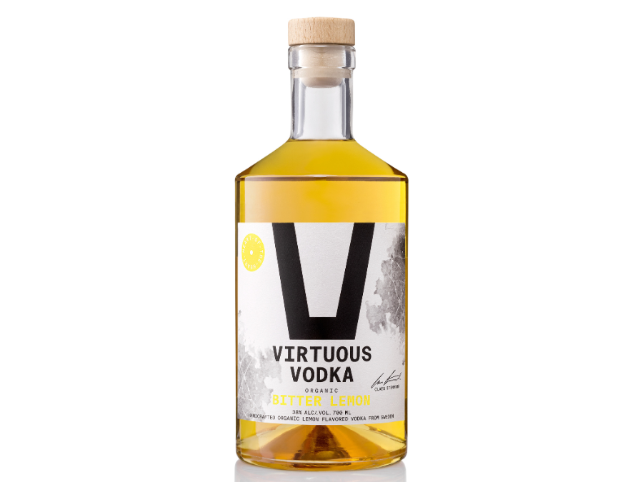 Bottle of Virtuous Vodka Bitter Lemon