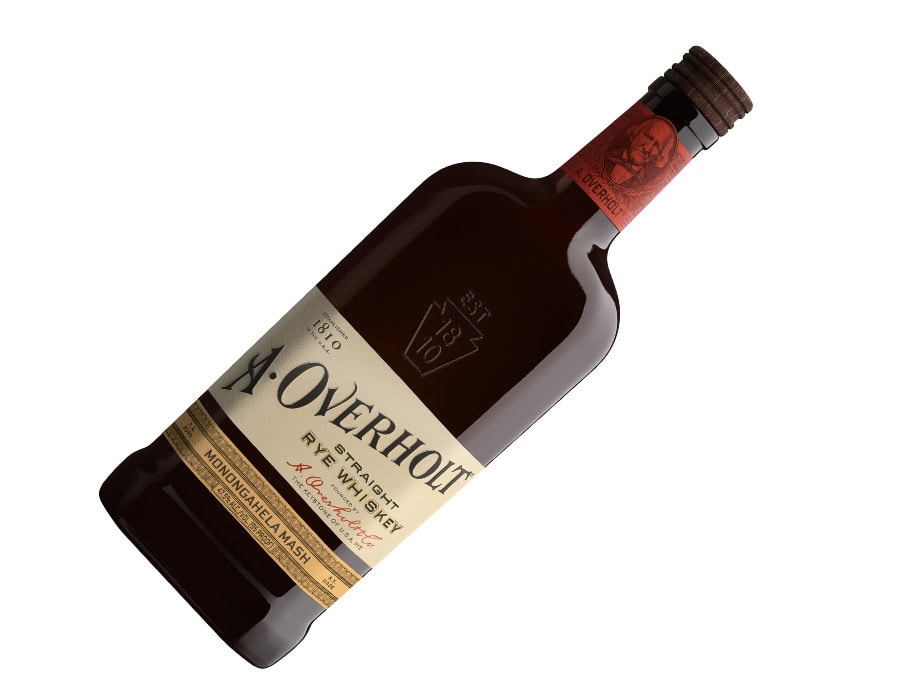 Bottle of A Overholt Straight Rye Whiskey