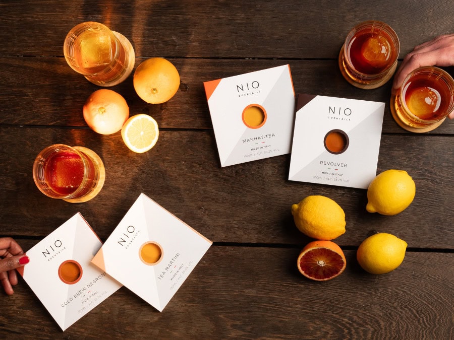 Four coffee- and tea-based premixes from Nio Cocktails