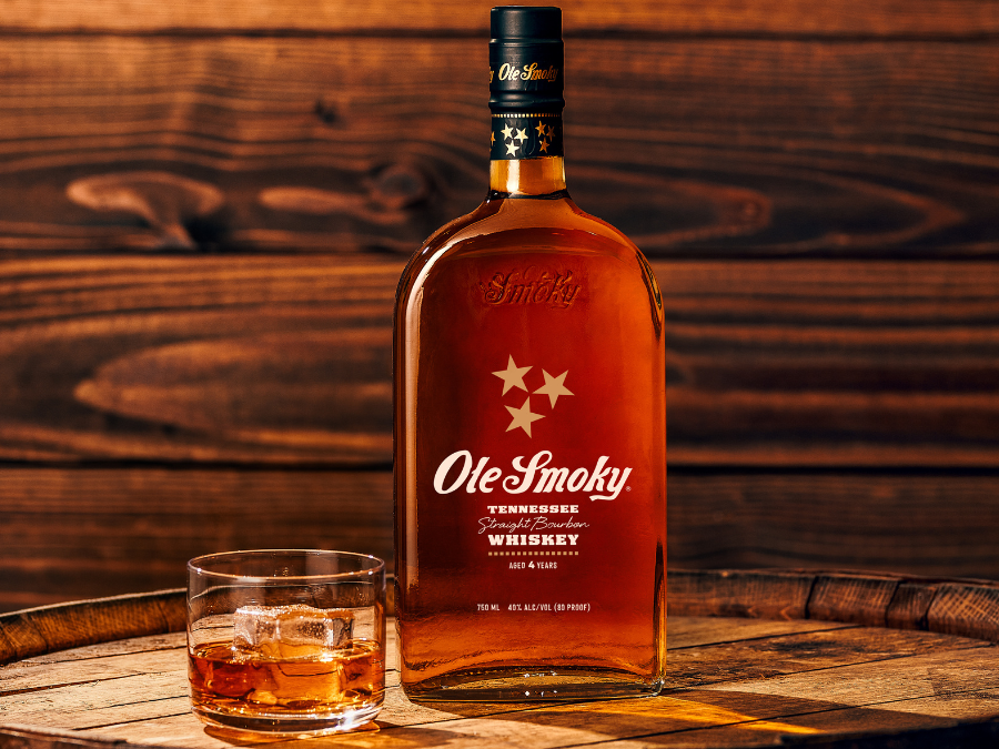 Bottle of Ole Smoky Tennessee Straight Bourbon Whiskey