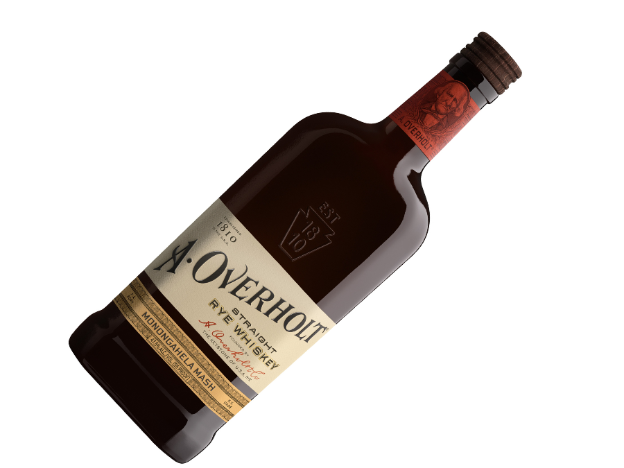 Bottle of A Overholt Straight Rye Whiskey