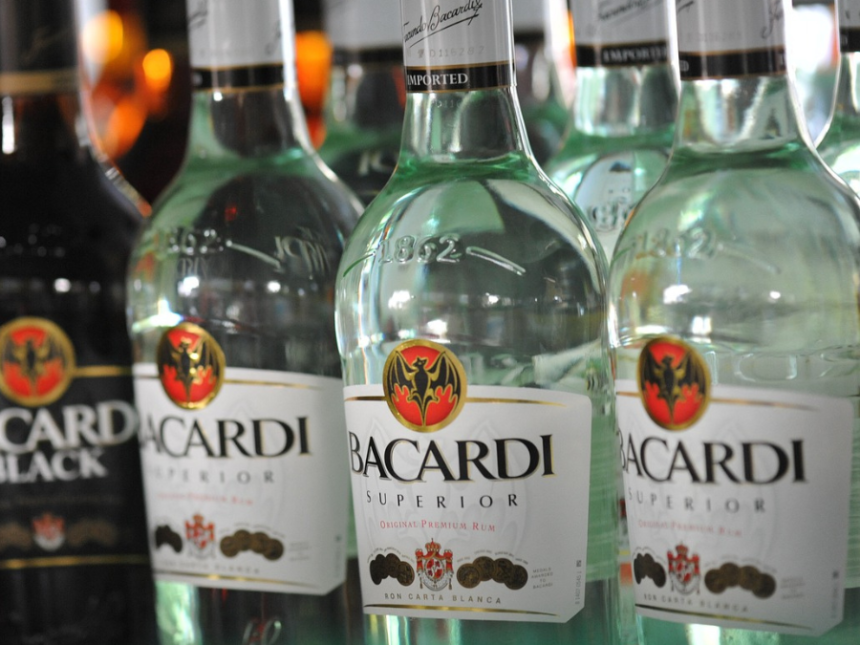 Bottles of Bacardi rum