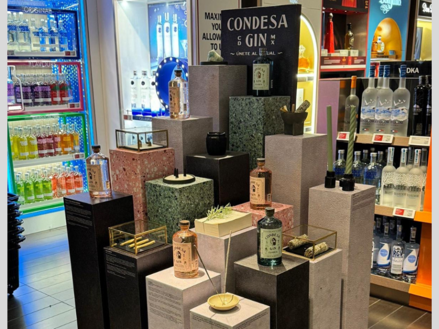 Condesa Gin display at DFS outlet in JFK airport