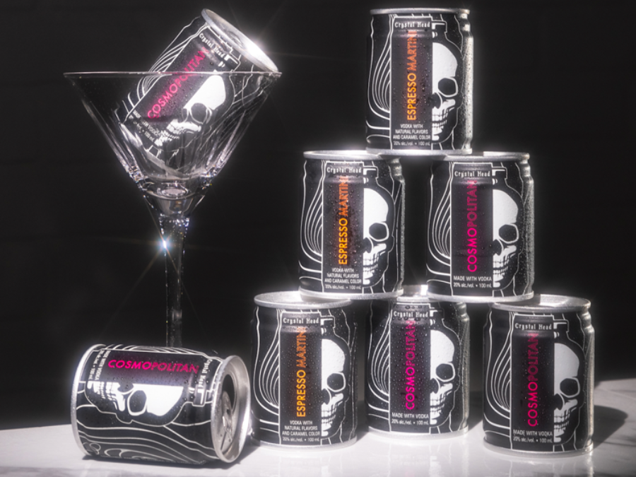 Cans of Crystal Head's two premix cocktails