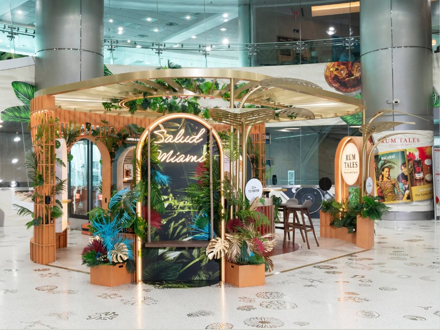 Bacardi's Rum Tales stand at Miami Airport