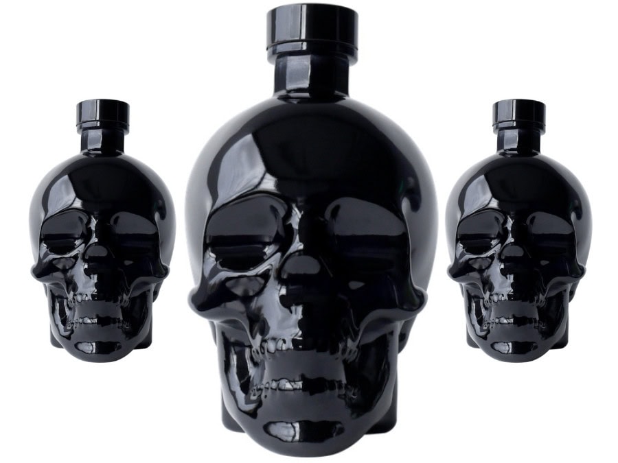 Bottle of Crystal Head Onyx vodka