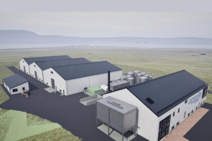 A render of Laggan Bay Distillery