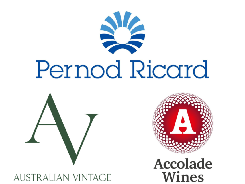 Logos for Accolade Wines Australian Vintage Pernod Ricard