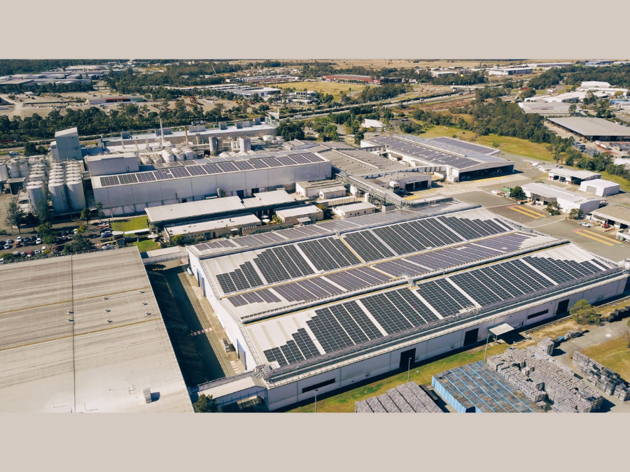 Bird's-eye view of Asahi's brewery in Yatala, Australia