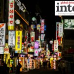 An alley in a South Korea city at night