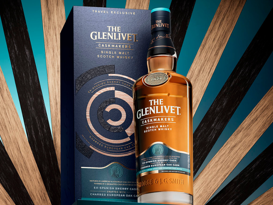 Bottle of and box for The Glenlivet Caskmakers