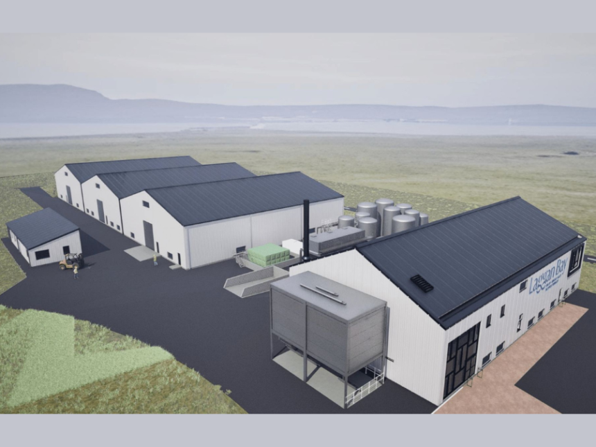 A render of Laggan Bay Distillery