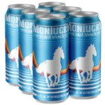 Six-pack cans of Montucky Cold Snacks beer brand