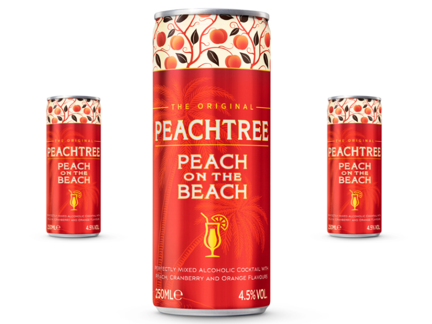 Can of Peachtree Peach On The Beach RTD