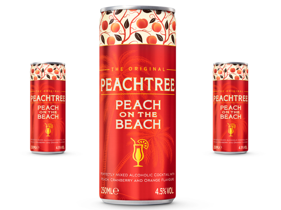 Can of Peachtree Peach On The Beach RTD