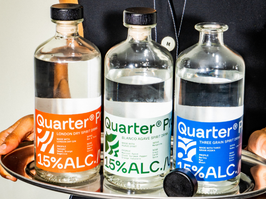 The three expressions in Quarter Proof's low-alcohol spirits portfolio