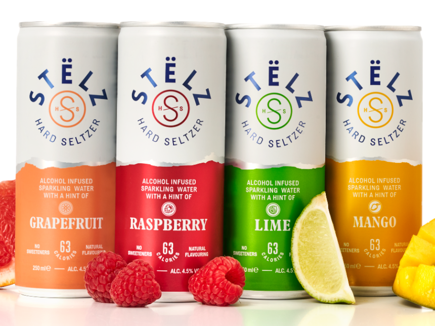 Four flavours of Stelz hard seltzer