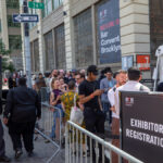 Attendees queuing outside Bar Convent Brooklyn