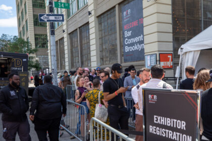 Attendees queuing outside Bar Convent Brooklyn
