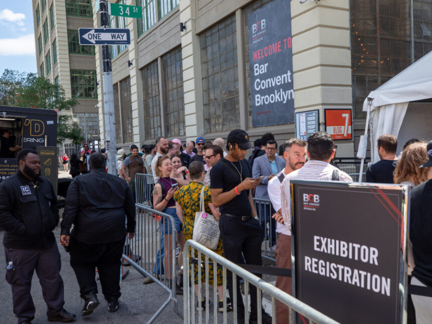 Attendees queuing outside Bar Convent Brooklyn