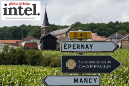 Road sign in the Champagne region of France