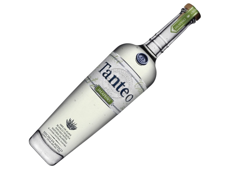 Bottle of Tanteo Jalapeno tequila