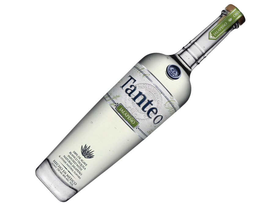 Bottle of Tanteo Jalapeno tequila