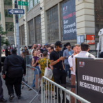 Attendees queuing outside Bar Convent Brooklyn