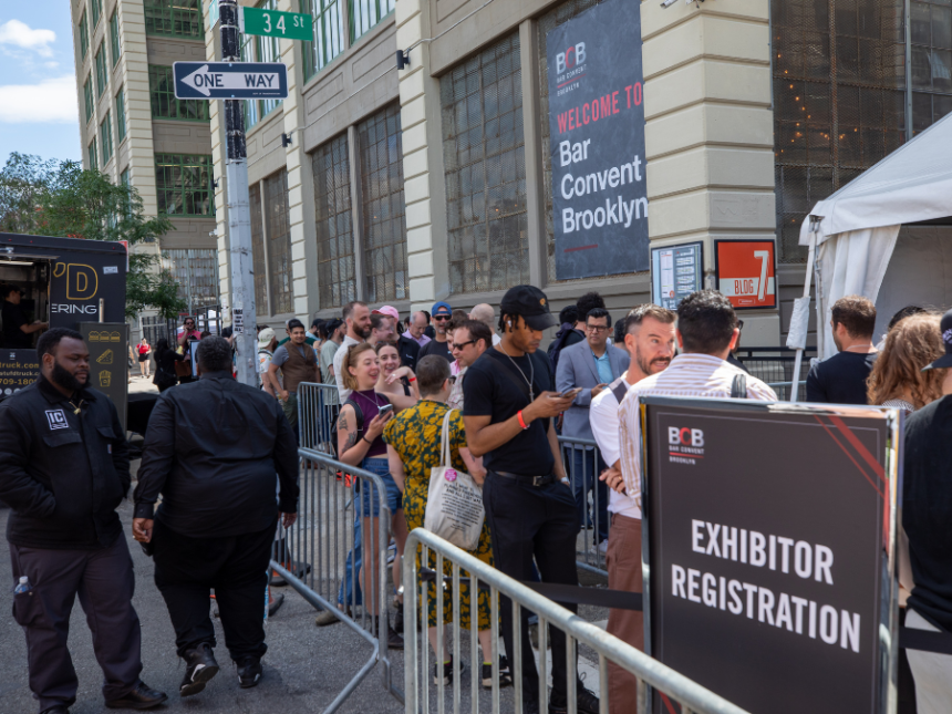 Attendees queuing outside Bar Convent Brooklyn