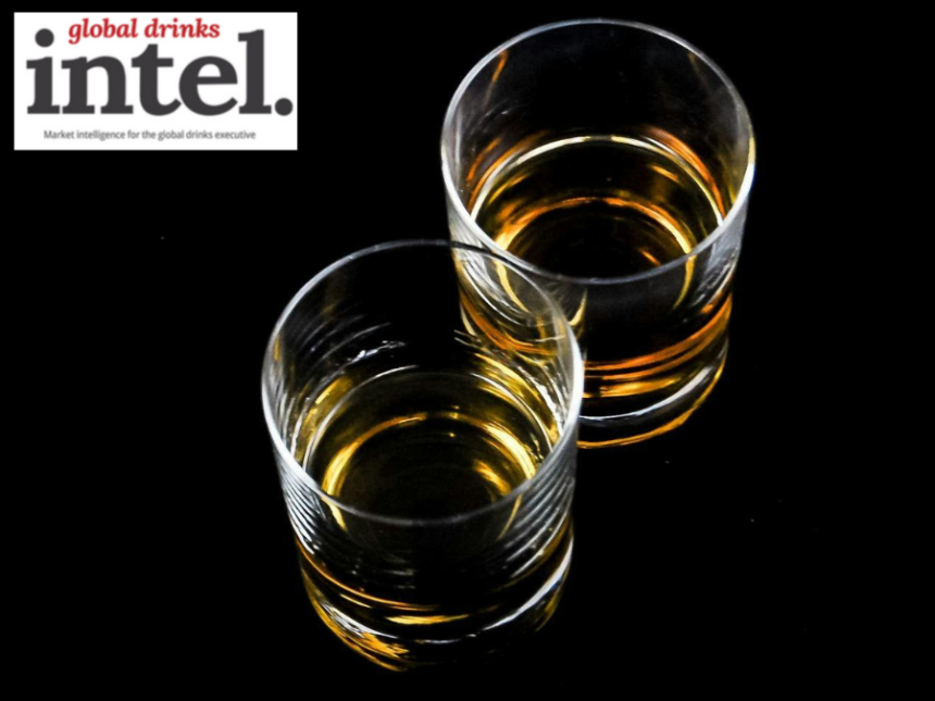 Two glasses of brandy from above