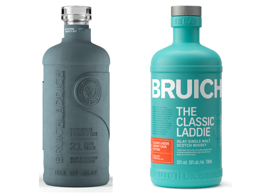 Bottles of The Bruichladdich Twenty One and Bruichladdich The Classic Laddie Sherry Cask Edition