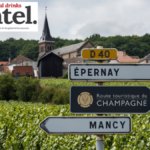 Road sign in the Champagne region of France