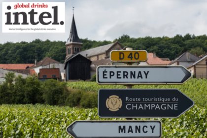 Road sign in the Champagne region of France