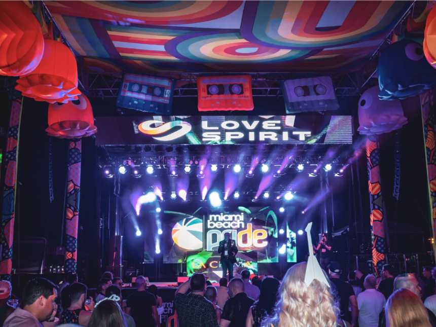 A Pride-themed event in Miami with sponsorship from Love Spirit Brands