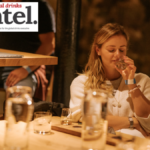 A female consumer at a scotch whisky tasting event