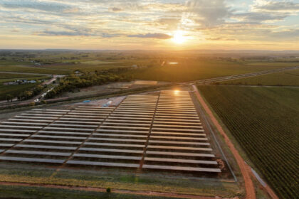 Aerial view of Casella Family Brands solar farm