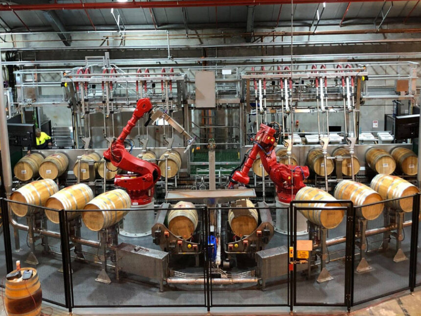 Part of the new automated system at Treasury Wine Estates' facility in Barossa Valley, Australia