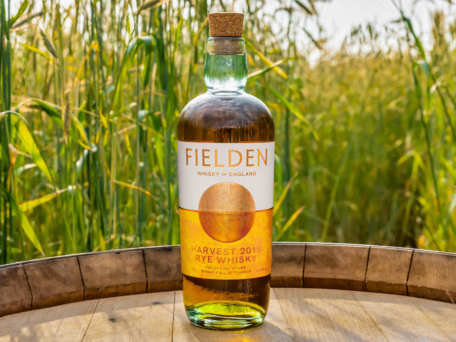 Bottle of Fielden Harvest 2019 rye whiksy