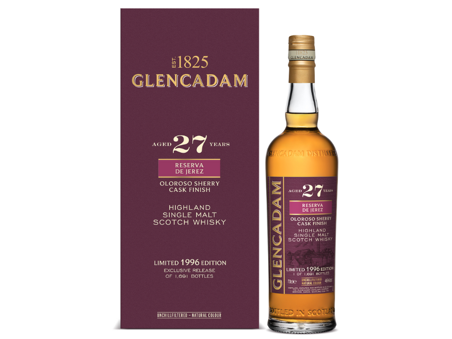 Bottle of and box for Glencadam Reserva de Jerez 27 Year Old