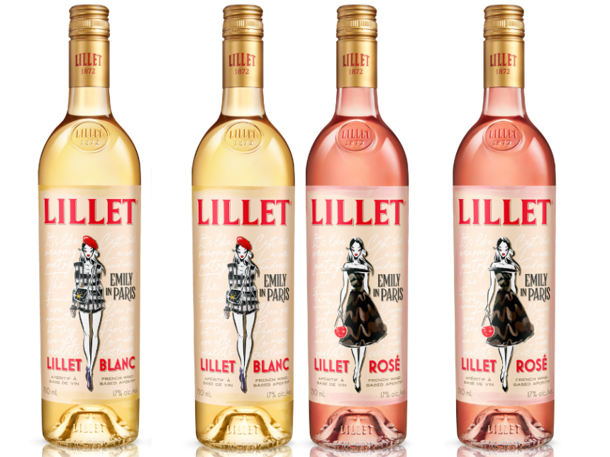 Two Lillet x Emily in Paris bottles