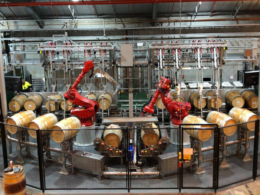 Part of the new automated system at Treasury Wine Estates' facility in Barossa Valley, Australia
