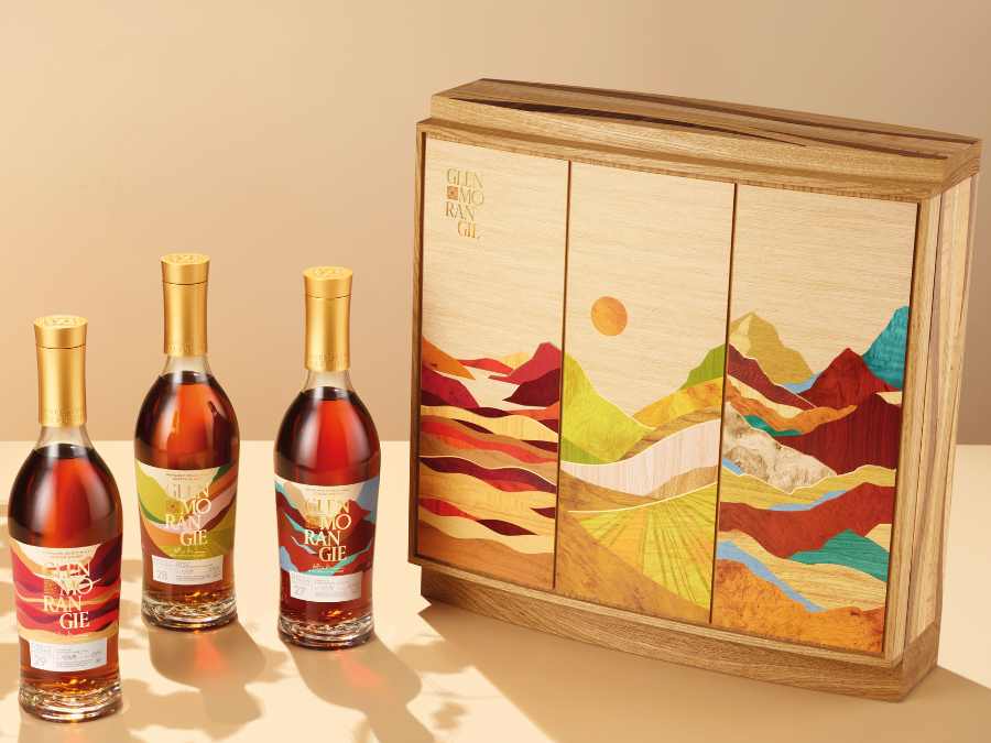 Bottles of and pack for Glenmorangie Pursuit of Passion Wine Cask Collection