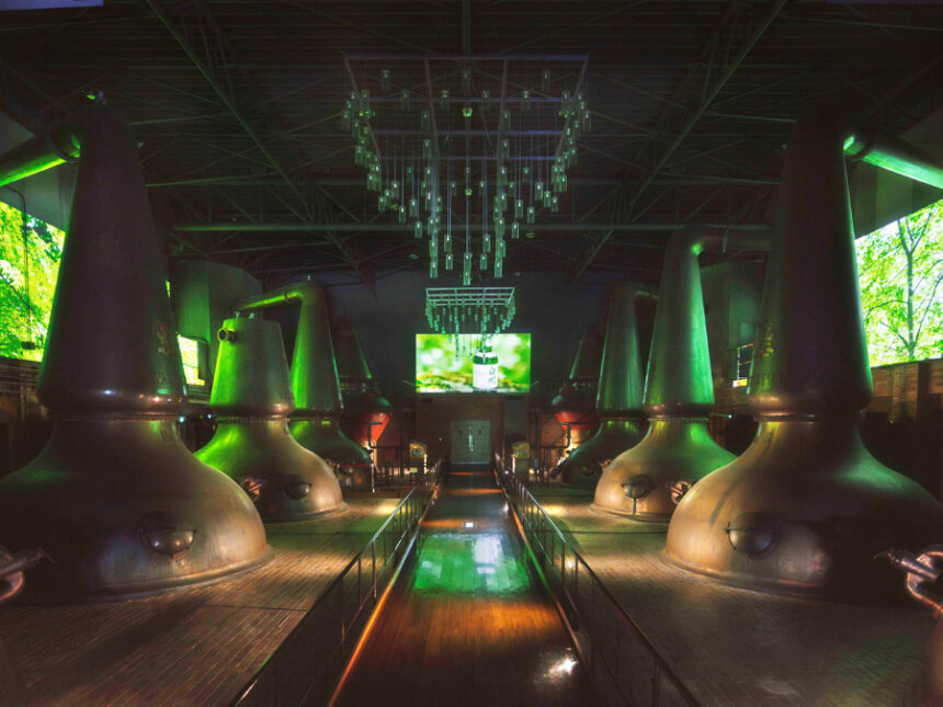 Interior of stillhouse at Hakushu Distillery