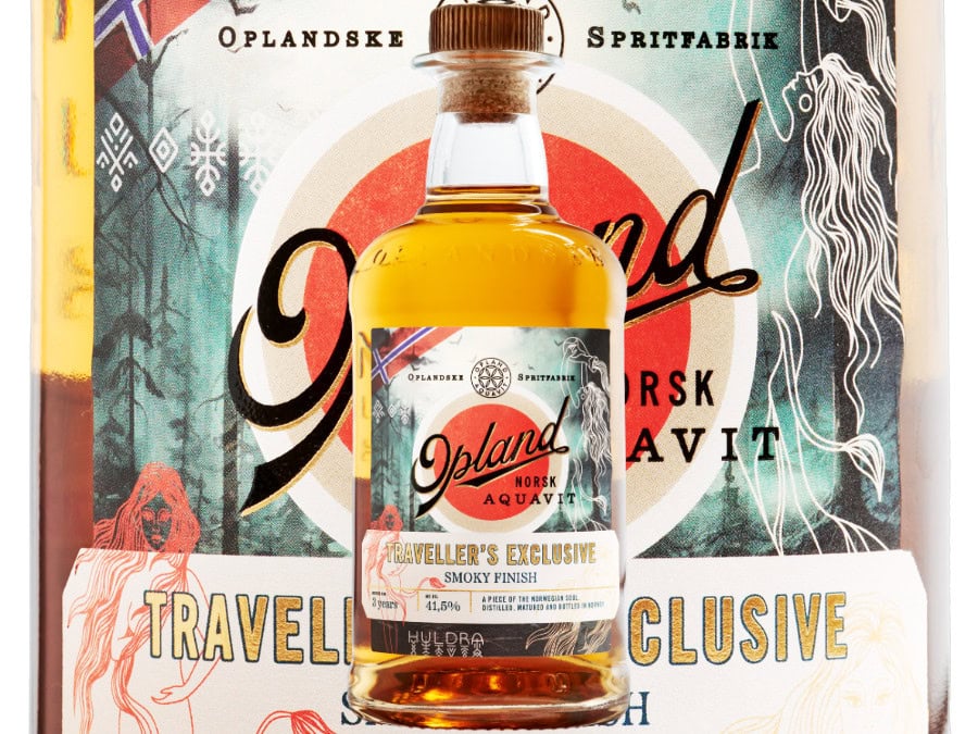 Bottle of Opland Smoky Finish aquavit