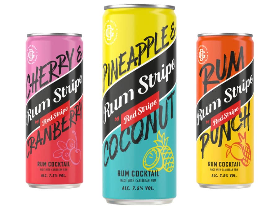 Three variants of Rum Stripe by Red Stripe