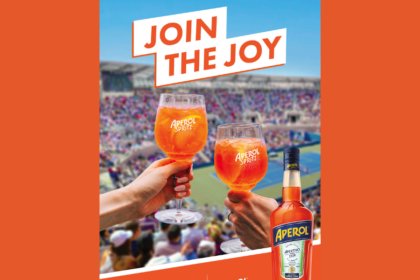 Marketing material for Aperol at the 2024 US Open