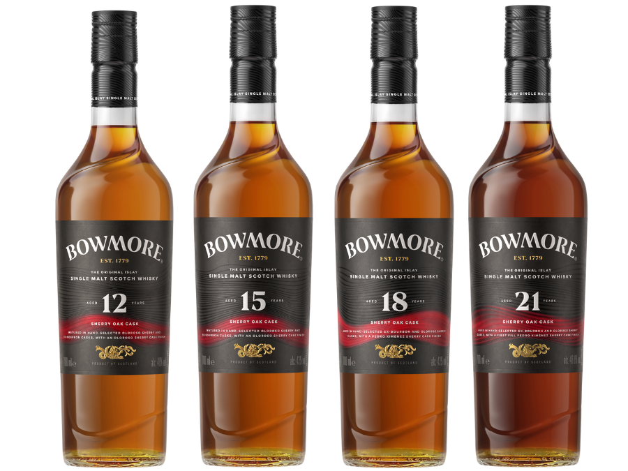 Four expressions in the Bowmore Sherry Oak Collection
