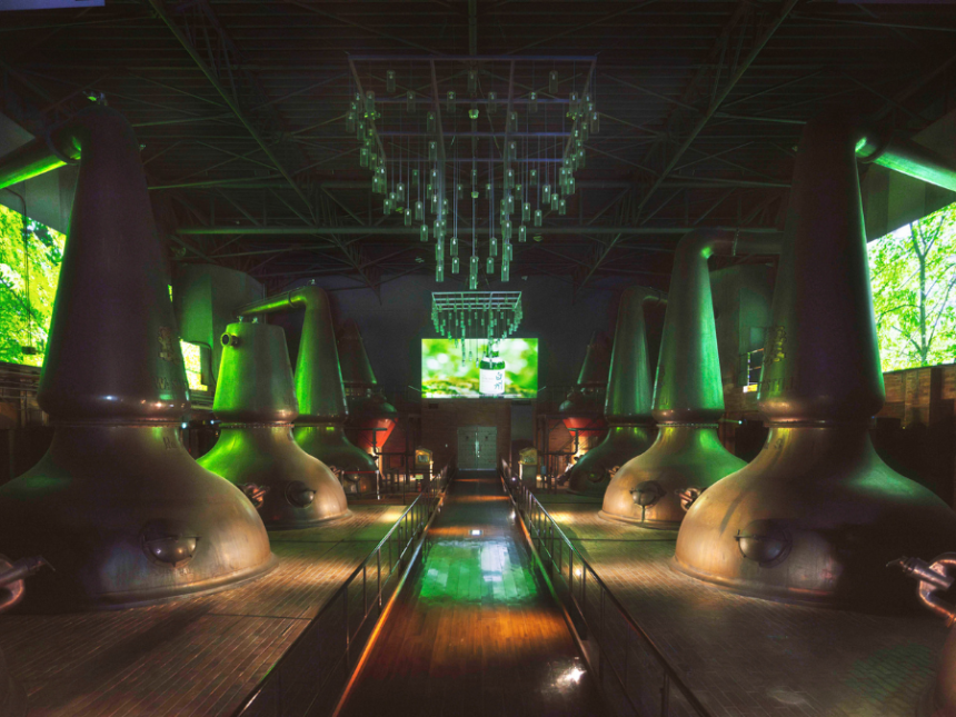 Interior of stillhouse at Hakushu Distillery